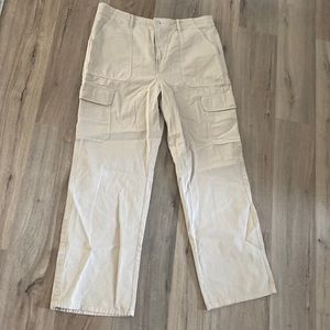 Zara beige cargo pants high waist